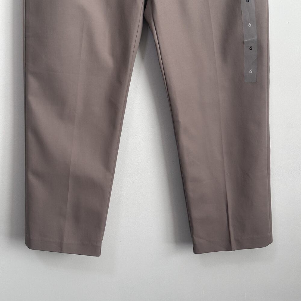 Calvin Klein Straight Stretch Chino Pants 6 Stone 30x26 Crop Career Classic NEW - Picture 2 of 11